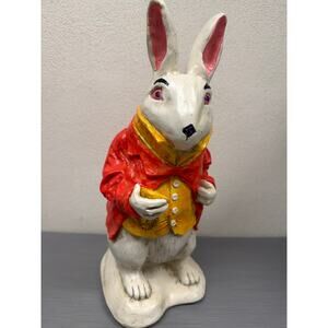 Vintage 1998 R. Shipman Inc White Rabbit Alice In Wonderland Garden Statue